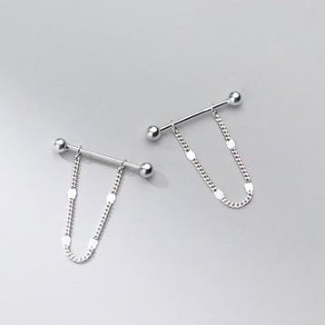 Zilveren chain piercing, Sieraden, Tassen en Uiterlijk, Piercings, Verzenden, Nieuw, Zilver
