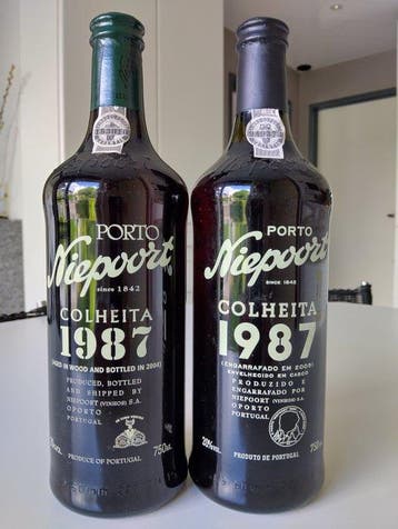 1987 Niepoort - Colheita Port, Tawny - Porto - 2 Flessen, Verzamelen, Wijnen, Nieuw