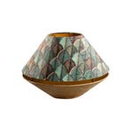 Dubbele velours lampenkap blad dessin en beige met gouden, Huis en Inrichting, Lampen | Lampenkappen, Verzenden, Rond, Nieuw, Classic-antique