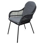 Florence dining tuinstoel zwart rope, Tuin en Terras, Tuinsets en Loungesets, Ophalen of Verzenden, Nieuw