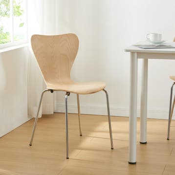 Eetkamerstoel Essunga 80x48x46 cm set van 4 naturel en chroo, Huis en Inrichting, Stoelen, Verzenden, Nieuw