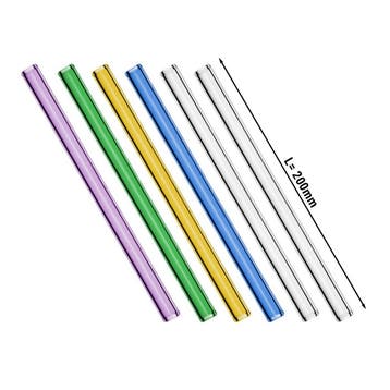 GGM Gastro | (6 stuks) Glazen rietjes - 200mm - ø 8mm - |, Verzenden