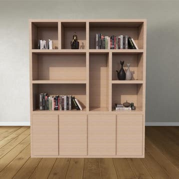 123Kast - Vakkenkast Manhattan 04 - 200x40x240H cm - licht e, Verzenden, Nieuw