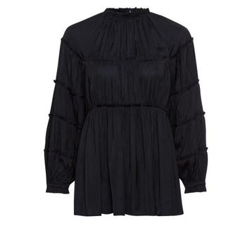 Marc Aurel • zwarte blouse met ruches • 36, Marc Aurel, Verzenden, Zwart, Nieuw