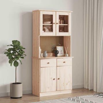 vidaXL buffetkast ALTA 77x35x165 cm massief grenenhout, Minder dan 50 cm, Verzenden, Nieuw, Minder dan 100 cm