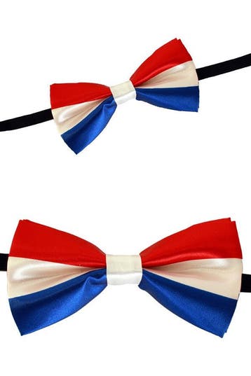 Vlinderstrik rood-wit-blauw, Verzenden, Nieuw