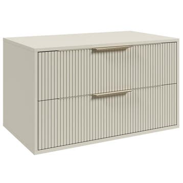 Wastafelkast Rimini 80 cm - Beige -  Badmeubel met Lades, Verzenden, Nieuw, Wastafelkast