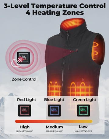 KEMIMOTO Elektrisch Verwarmd Vest Unisex - 6 Zones, 10000mAh, Motoren, Verzenden, Nieuw met kaartje