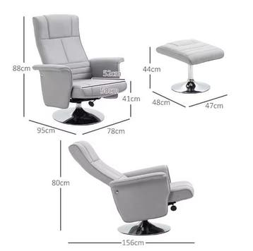 Elektrische Massagestoel Grijs – Met Voetensteun 8 punten, Huis en Inrichting, Stoelen, Verzenden, Nieuw, Grijs, Stof
