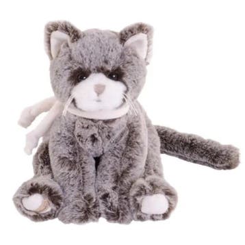 Bukowski pluche kat knuffel - grijs - zittend - 25 cm, Kinderen en Baby's, Verzenden, Nieuw