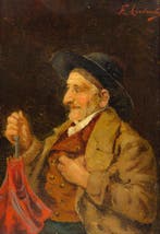 Federico Andreotti (1847–1930) - Vecchio con ombrello - NO