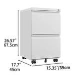 Metalen 2-Ladekast met Slot op Wielen – Kantooropslag, Huis en Inrichting, Kasten | Kledingkasten, Verzenden, Nieuw