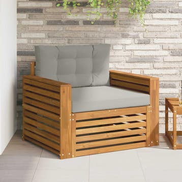 vidaXL Tuinbank Massief Acaciahout en Polyester Naturel en, Verzenden, Nieuw