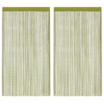 vidaXL Draadgordijnen 140x250 cm groen 2 st, Verzenden, Nieuw, Groen
