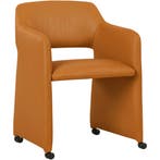 Set van 8 Leren eetkamerstoelen Icon - Toledo Mandarin, Huis en Inrichting, Stoelen, Ophalen of Verzenden, Nieuw, Leer
