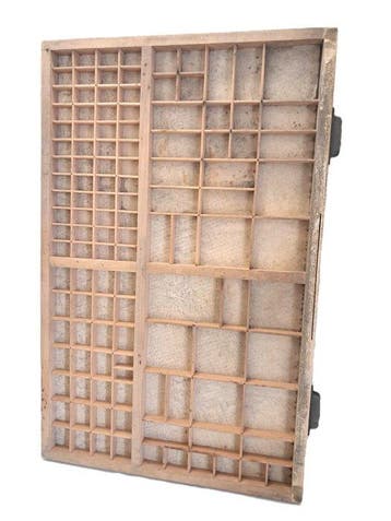 Vitrinekast - Printers tra - Hout - 83x 53 cm