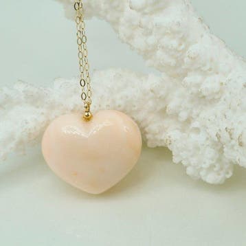 Koraal - 18 karaat - Geel goud - Ketting met hanger - Roze