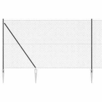 vidaXL gaashek met grondpennen 25 x 1,6 m PVC-Coated Staal, Verzenden, Nieuw, IJzer