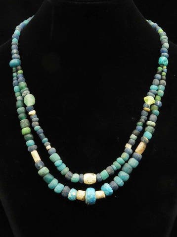 Oud-Romeins Ketting van glazen kralen - 44 cm (Zonder