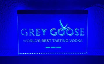 Grey Goose neon bord lamp LED verlichting reclame lichtbak, Verzamelen, Verzenden, Nieuw