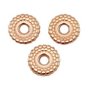 2 x DQ metalen kraal disc 8mm deco Rosé gold gat 2mm (nik.., Ophalen of Verzenden, Nieuw, Kraal
