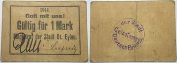 Gueltig fuer 1 Mark 1914 Deutsch Eylau (vorm WestPreussen..., Verzenden