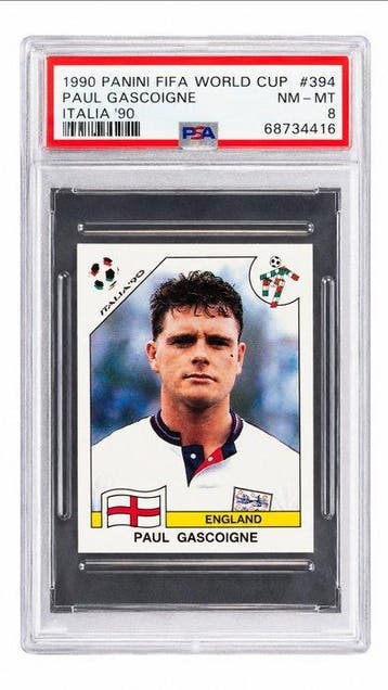 1990 Panini PSA 8 Paul Gascoigne #394 Panini Italia 90 World, Verzamelen, Nieuw