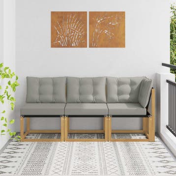vidaXL 3 st Outdoor Midden- en Hoeksalon Wit, Verzenden, Nieuw, 3 zitplaatsen