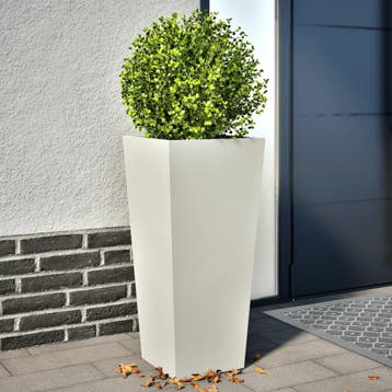 vidaXL Plantenbakken 2 st 35x35x75 cm staal wit, Verzenden, Nieuw, Metaal