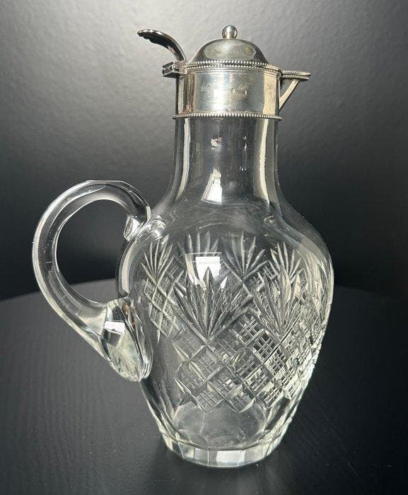 Kruik - Crystal decanter with a silver setting. Holland,, Antiek en Kunst, Antiek | Overige Antiek