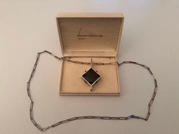 Zonder minimumprijs - Hanger Zilver Onyx - Kaunis Koru Oy