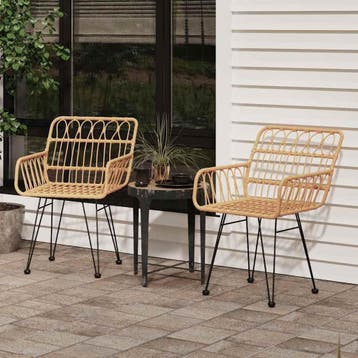 Tuinstoelen PE-rattan 2st - Retourdeal 34% Korting, Tuin en Terras, Tuinstoelen, Ophalen of Verzenden, Zo goed als nieuw, Wicker