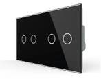 Livolo | Zwart | 2+2 | Touch Dimmer Schakelaar, Ophalen of Verzenden, Nieuw, Schakelaar