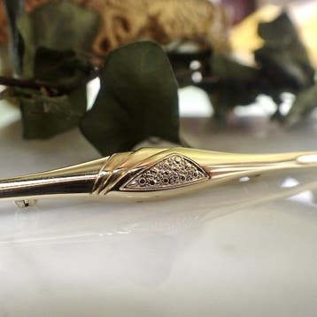 Bicolor gouden broche, Ophalen of Verzenden, Gebruikt, Overige kleuren, Goud