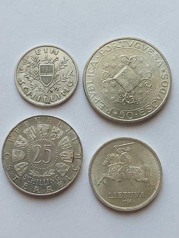 Europa. Collection of 4 coins, various denominations
