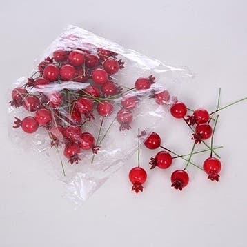Besjes op draad Rood Kunstbloem 18 mm Zak 48 stuks, Ophalen of Verzenden, Nieuw