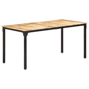 vidaXL Eettafel 160x80x76 cm ruw mangohout, Huis en Inrichting, Verzenden, Nieuw