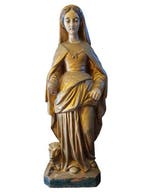Kloosterbeeld Maria met Lam - 83 cm - Terracotta - 1800-1850