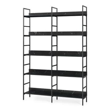 Boekenkast Noskik met 5 planken 180x120x30 cm zwart marmerlo, Verzenden, Nieuw
