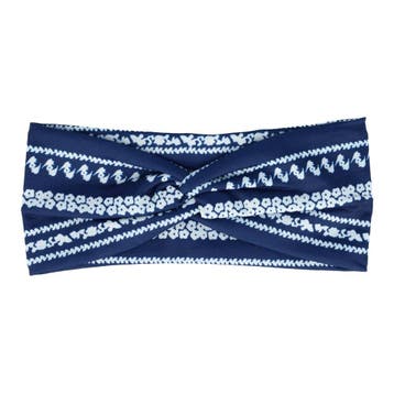Haarband Twist 9cm – Bloemenprint Ibiza Streep – Jersey Stof, Nieuw