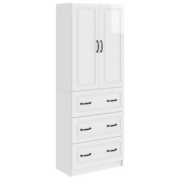 vidaXL Kastenset 2 pcs Hoogglans Wit 66 x 34,5 x 87 cm, Verzenden, Nieuw