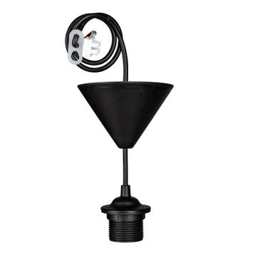 Bailey Snoerpendel Zwart 80cm met lamphouder E27 en conis..., Ophalen of Verzenden, Nieuw