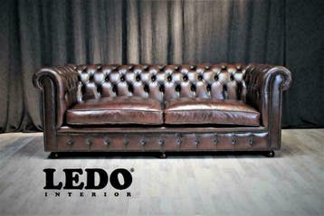 Chesterfield AANKOOP van alle soorten ook met schade, Gebruikt, Leer, Chesterfield