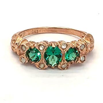 Zonder minimumprijs - Ring - 9 kt. Roségoud, Zilver Spinel -, Nieuw