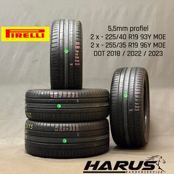 225/40/19 255/35/19 Pirelli zomerbanden 5,5mm profiel 4X, 19 inch, Gebruikt, 255 mm, Ophalen of Verzenden