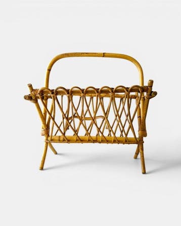 Rattan & Bamboo Magazine / Vinyl Rack – France, 1960s (XL
