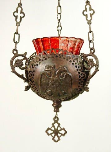 Godslamp - Koper - Met origineel glas