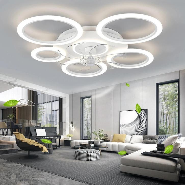 Moderne LED Plafondventilator Cirkel Design, Huis en Inrichting, Lampen | Plafondlampen, Nieuw, Verzenden