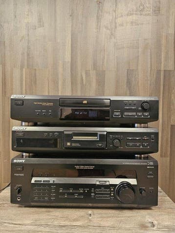 Sony - CDP-XE220 + MDS-JE330 + STR-DE435 Hifi-set, Nieuw