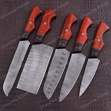 Keukenmes - Chefs knife - Hout, Pakka-hout en handgemaakt